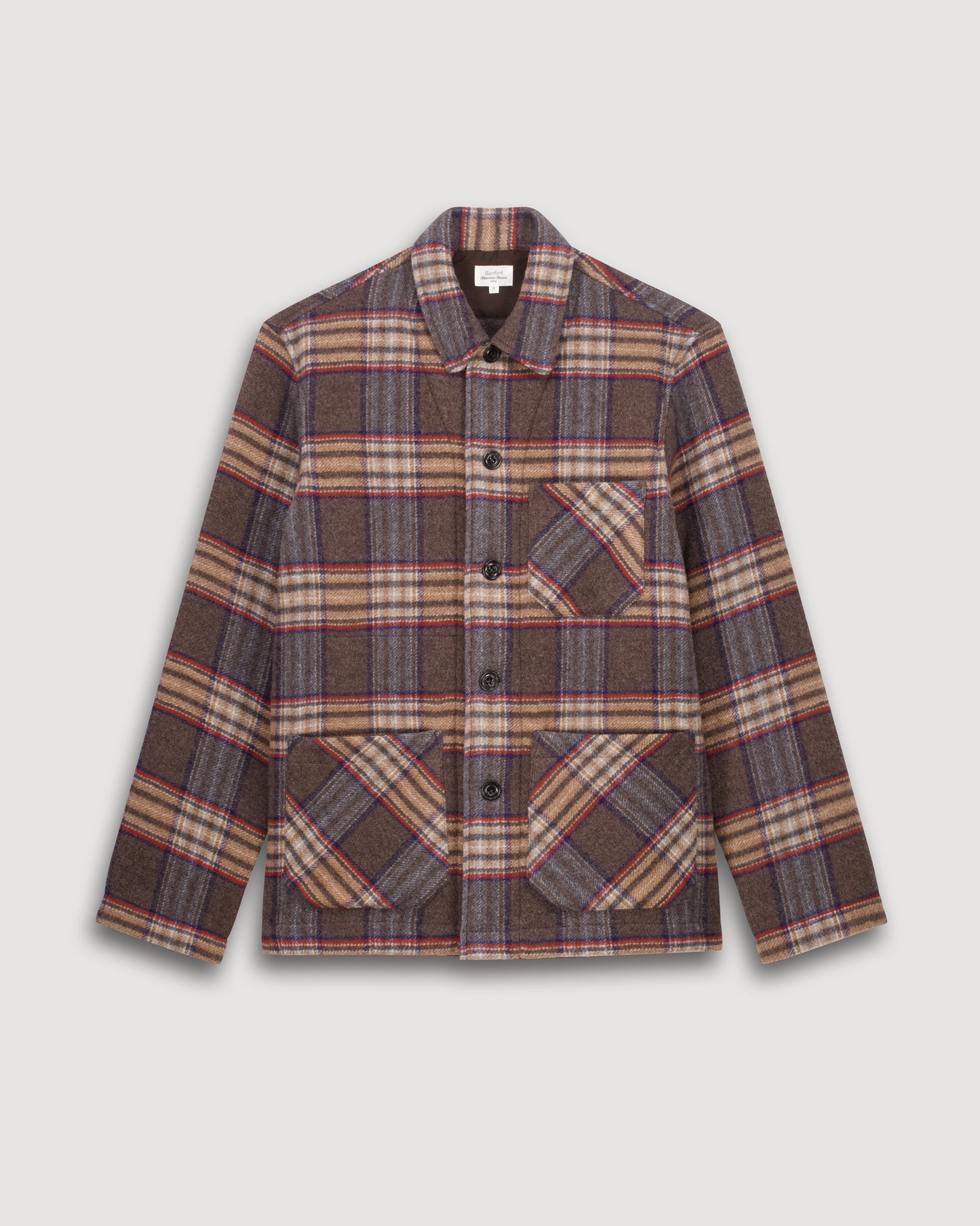 Perry Men's Brown Checked Double Face Wool Jacket