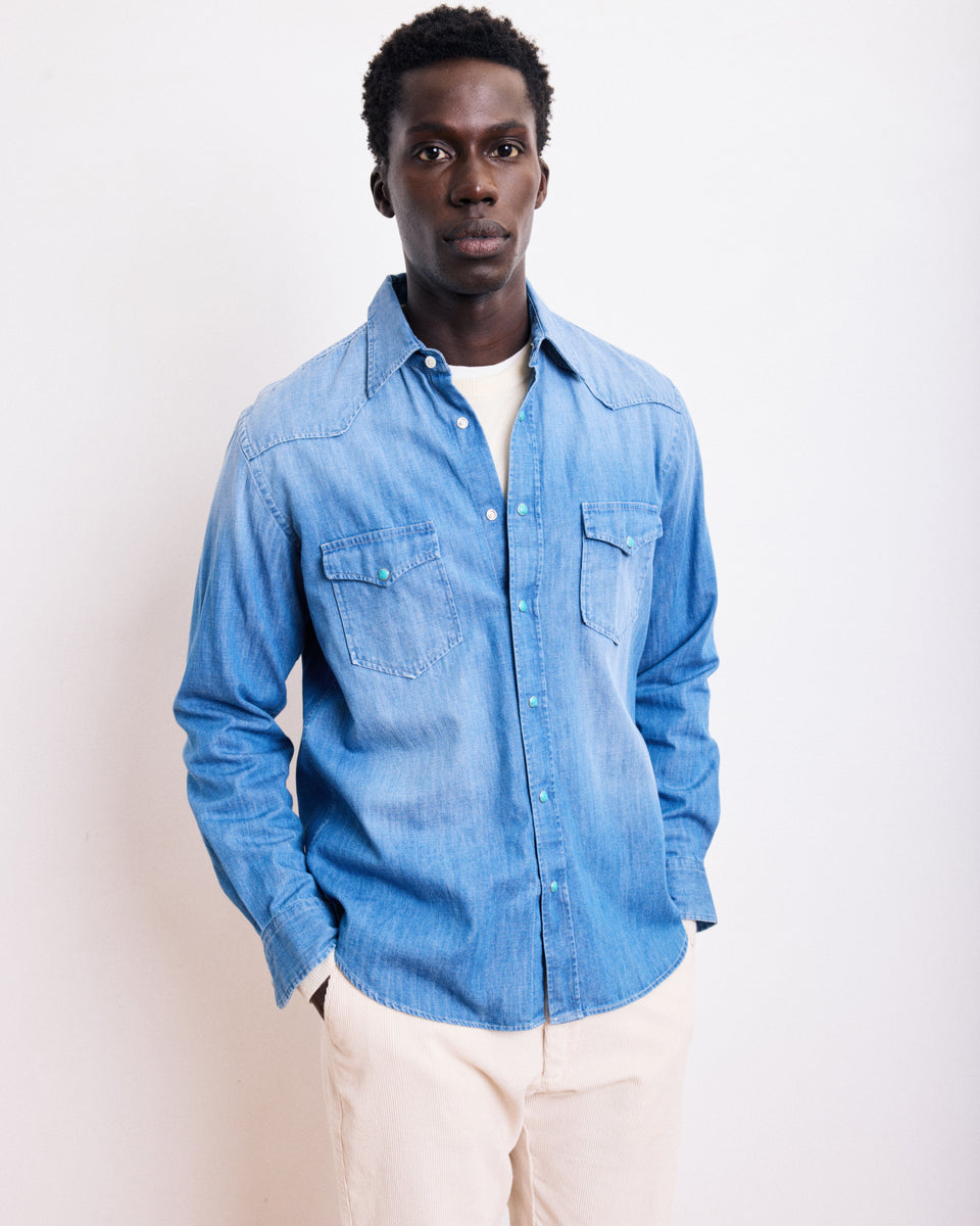 Camisa Hombre en Denim Phoenix Azul Índigo - Image principale