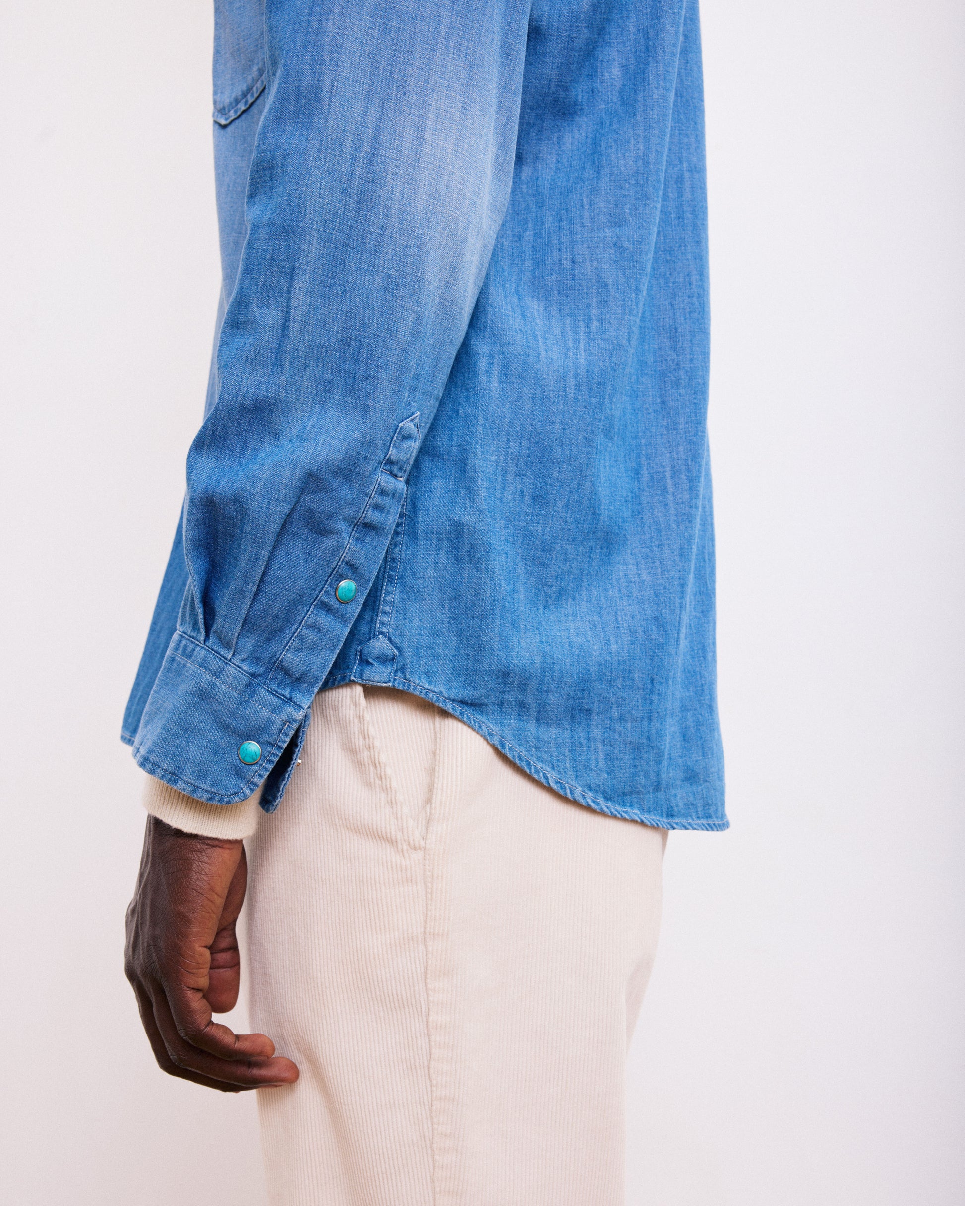 Chemise Homme en Denim Bleu Indigo Phoenix