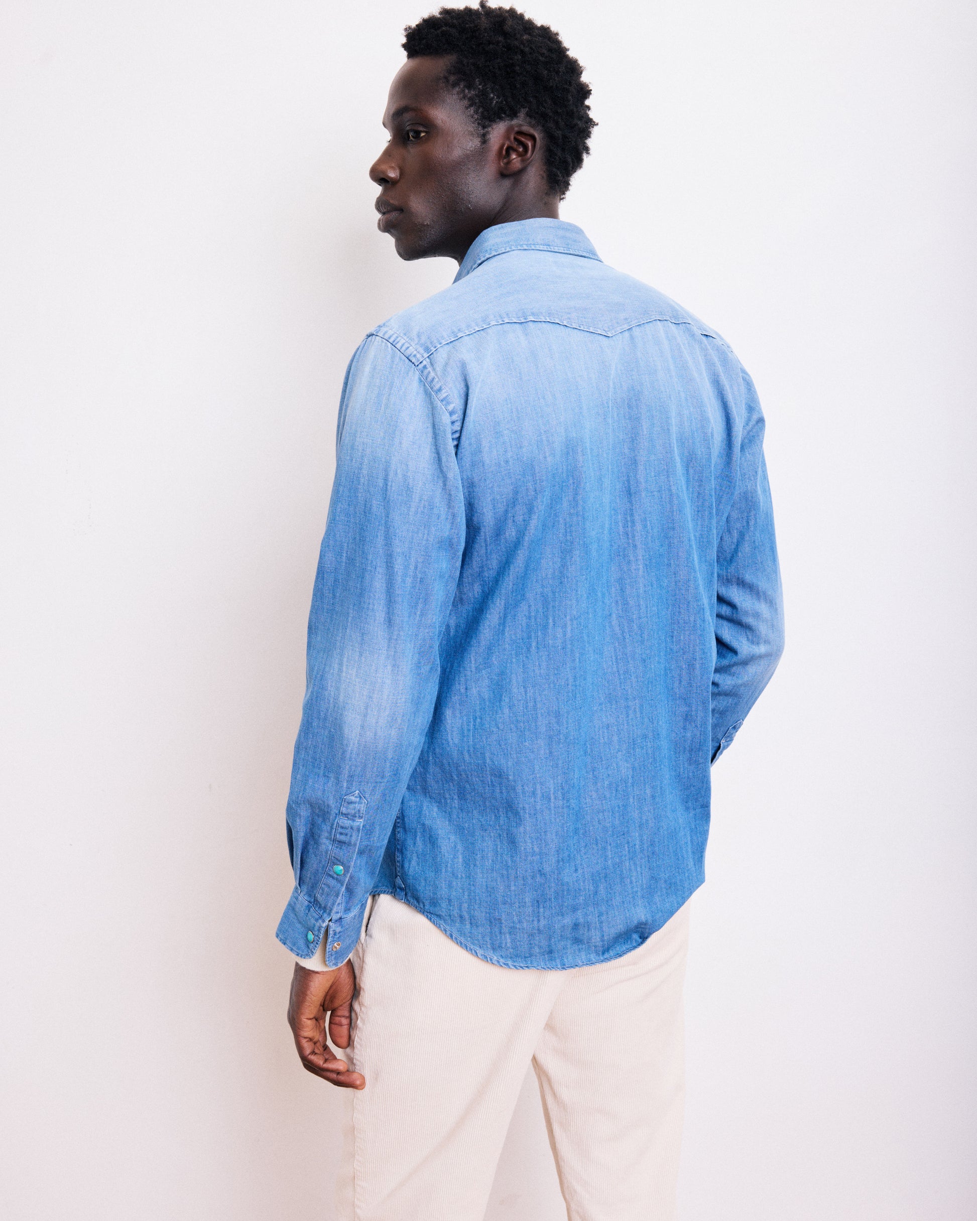 Chemise Homme en Denim Bleu Indigo Phoenix