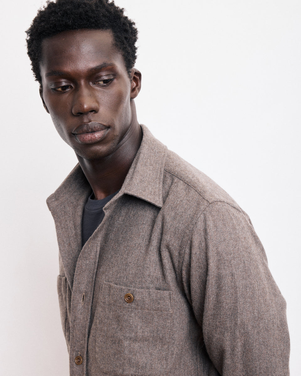 Percey Men's Mole Wool Flannel Shirt - Image alternative