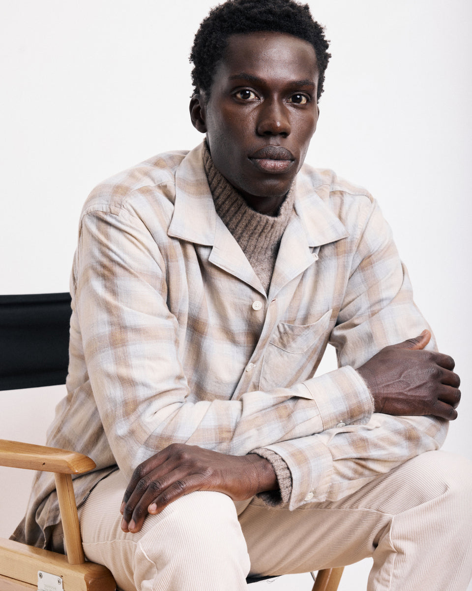Palmito Men's Grey & Beige Checked Cotton Shirt - Image alternative