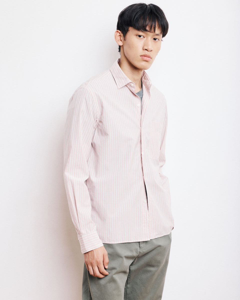 Patt Men's Pink Striped Poplin Shirt - Image principale