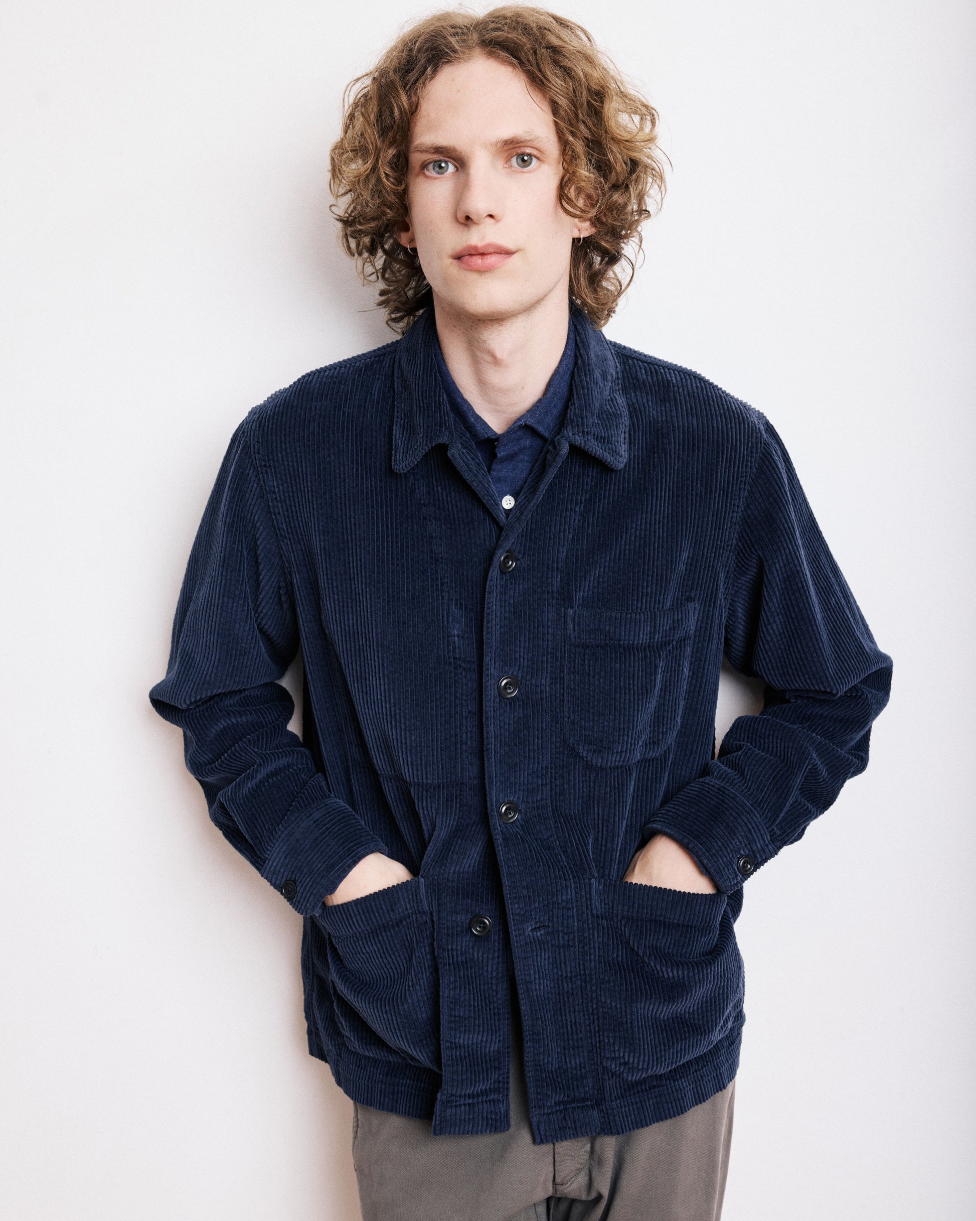 Petty Men's Navy Blue Seersucker Corduroy Jacket BE29104-56