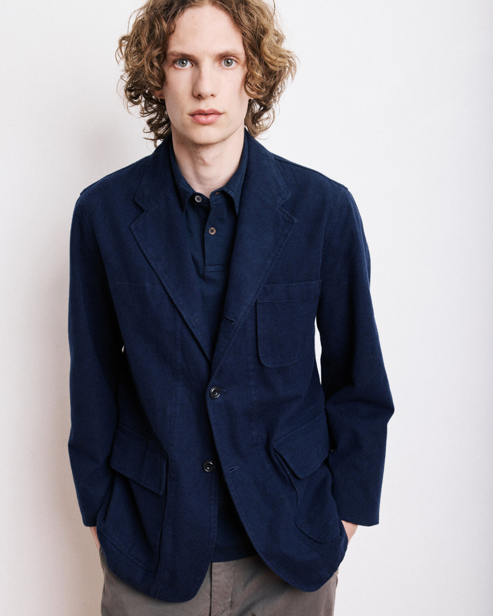 Veste Homme en Moleskine de Coton Bleu Marine Joey - Image principale