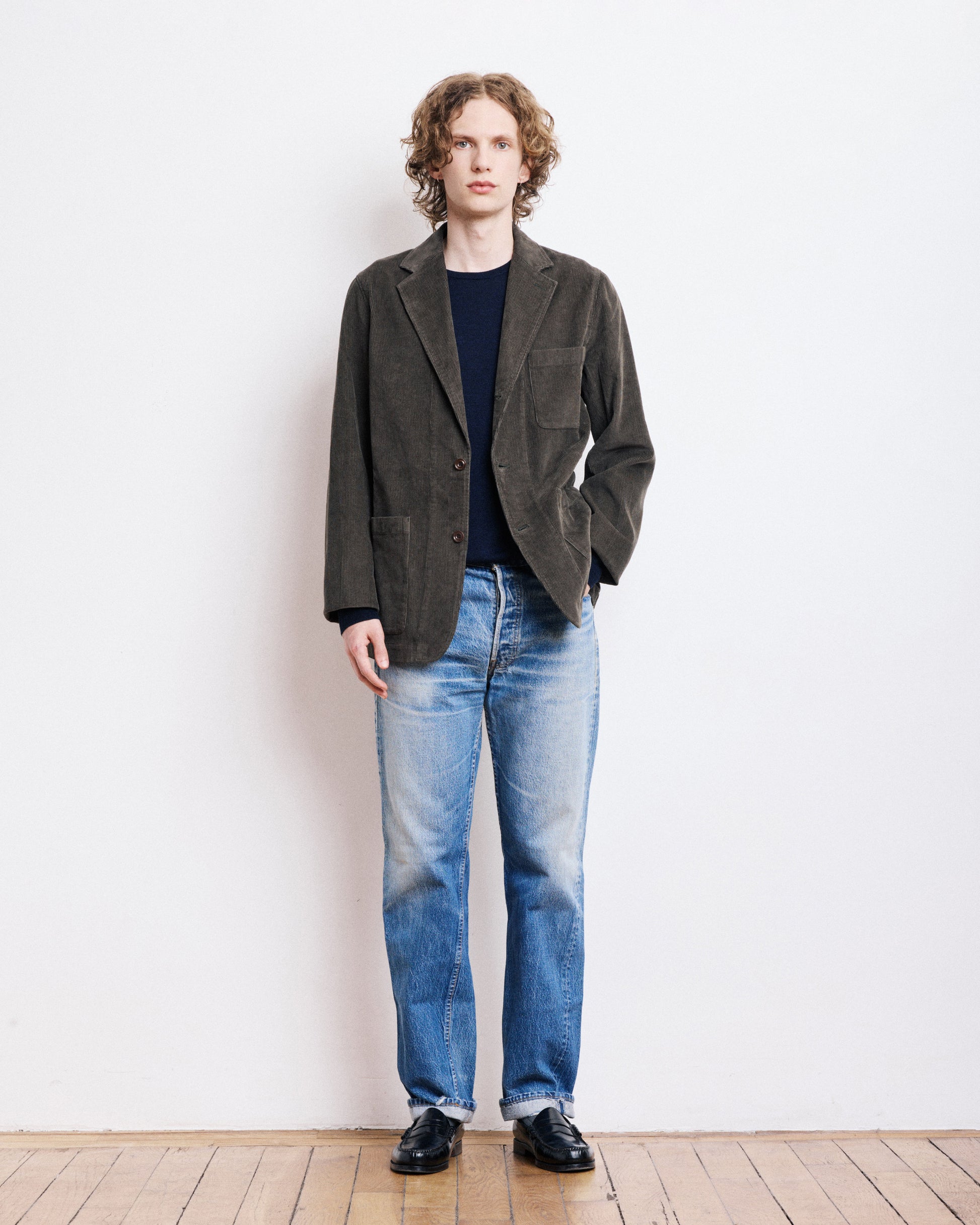 Jonny Men's Olive Green Corduroy Jacket BE42103-02 Men's Jacket