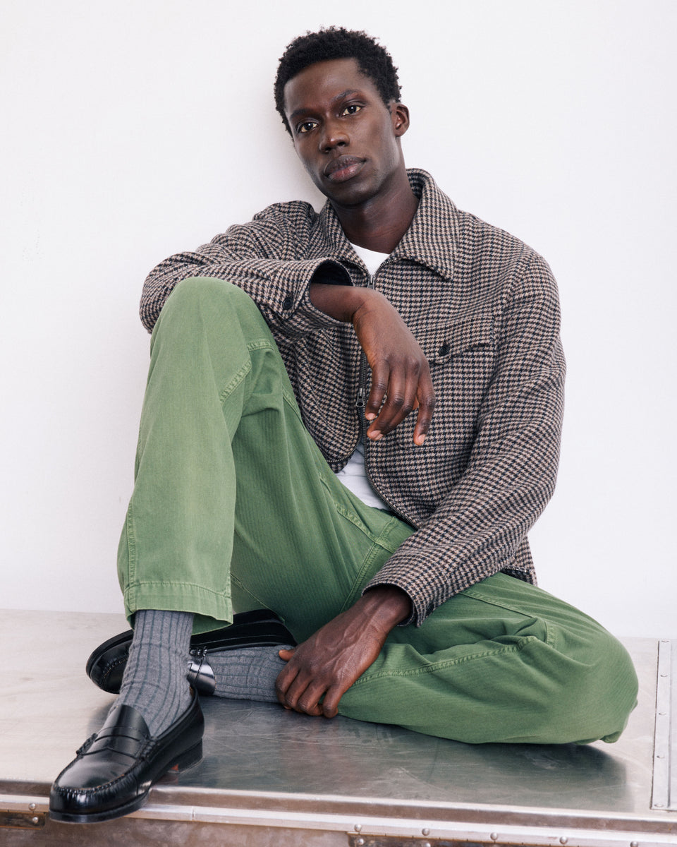 Blouson Homme en Laine Pied de poule Marron Dandy - Image alternative