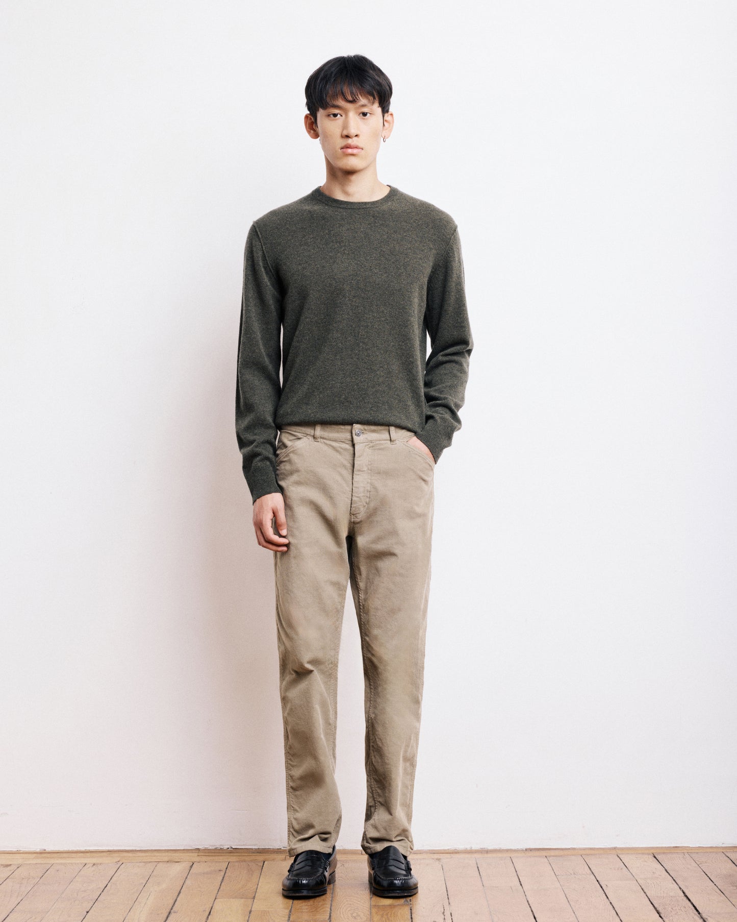 Pantalon Homme en Velours Côtelé Beige Terrence