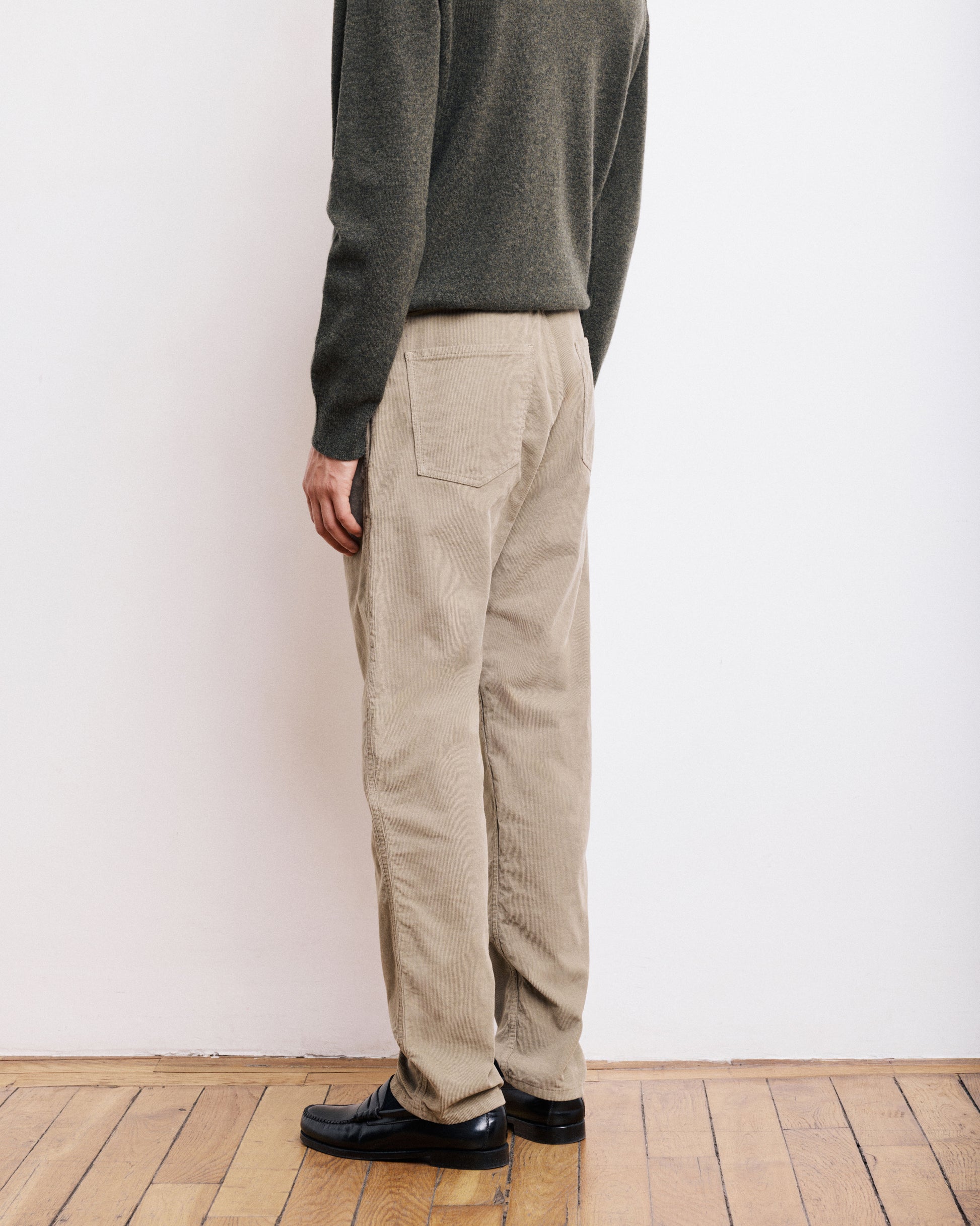 Pantalon Homme en Velours Côtelé Beige Terrence
