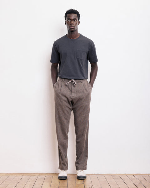 Pantalon Nylon Pantalon Relaxed En Flanelle De Laine Italienne