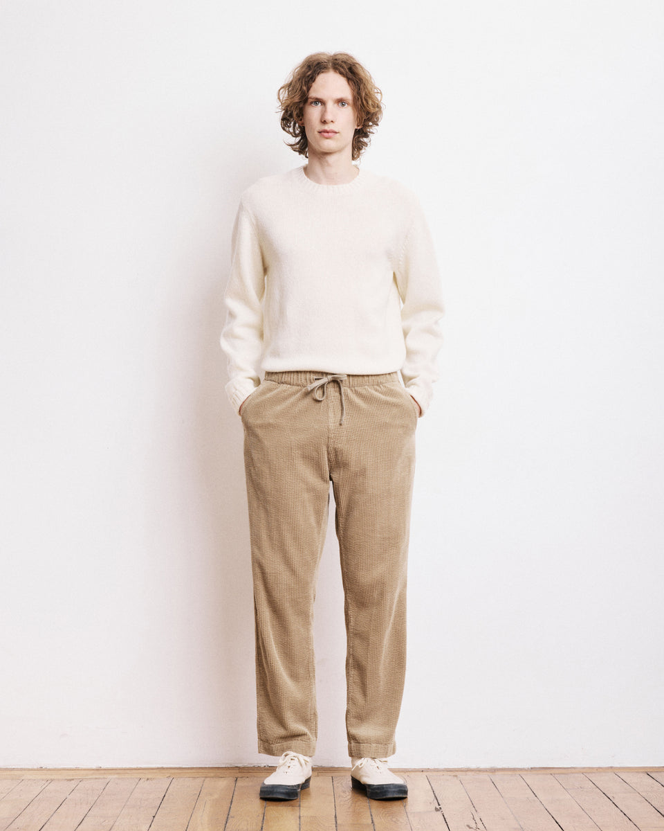 Joggy Men's Beige Seersucker Corduroy Pants - Image principale