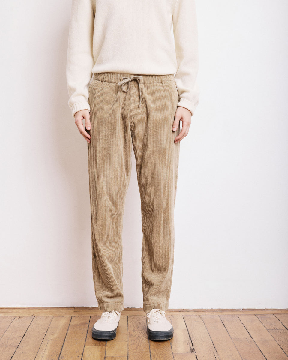 Joggy Men's Beige Seersucker Corduroy Pants - Image alternative