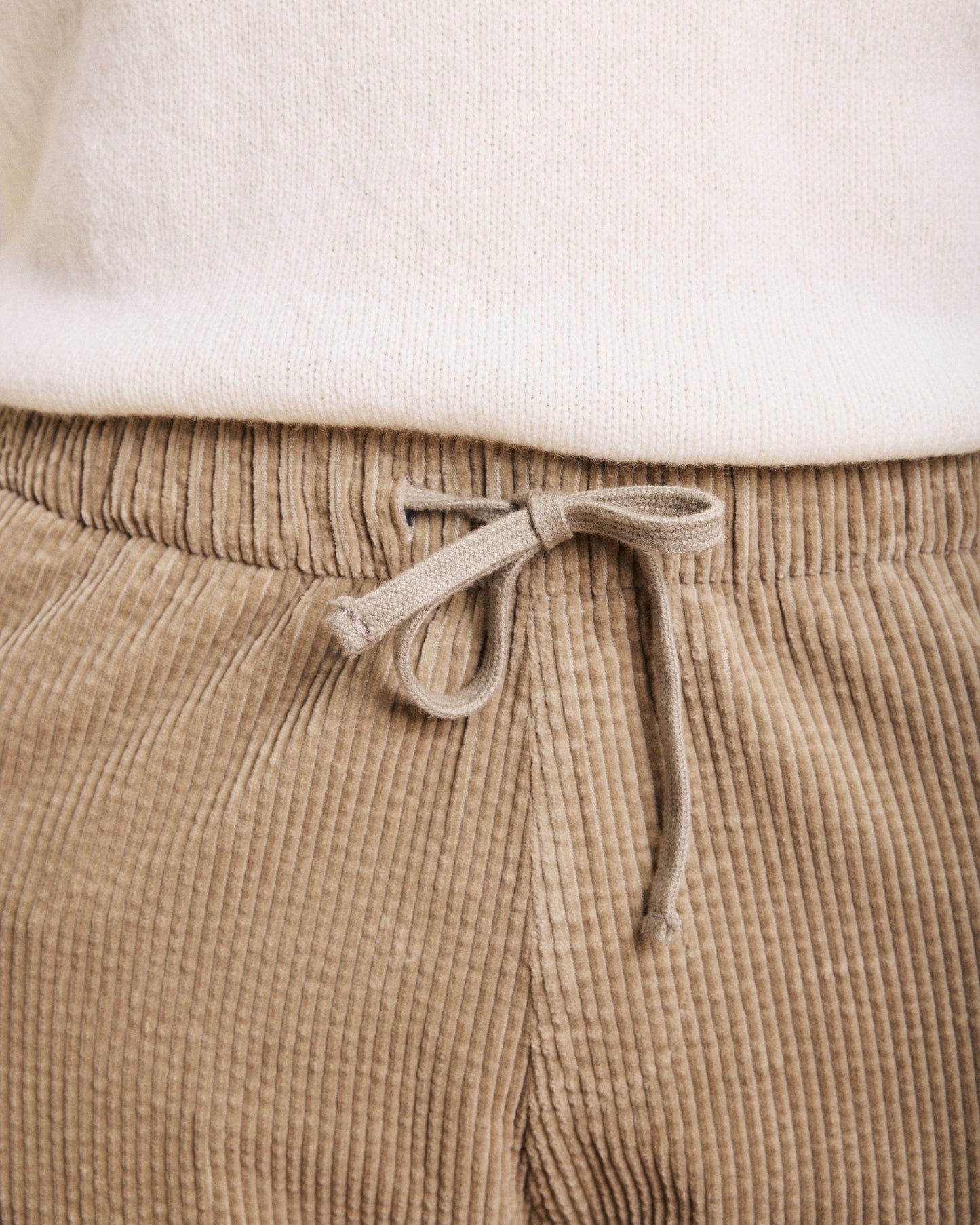 Pantalon Homme en velours cotelé seersucker Beige Joggy