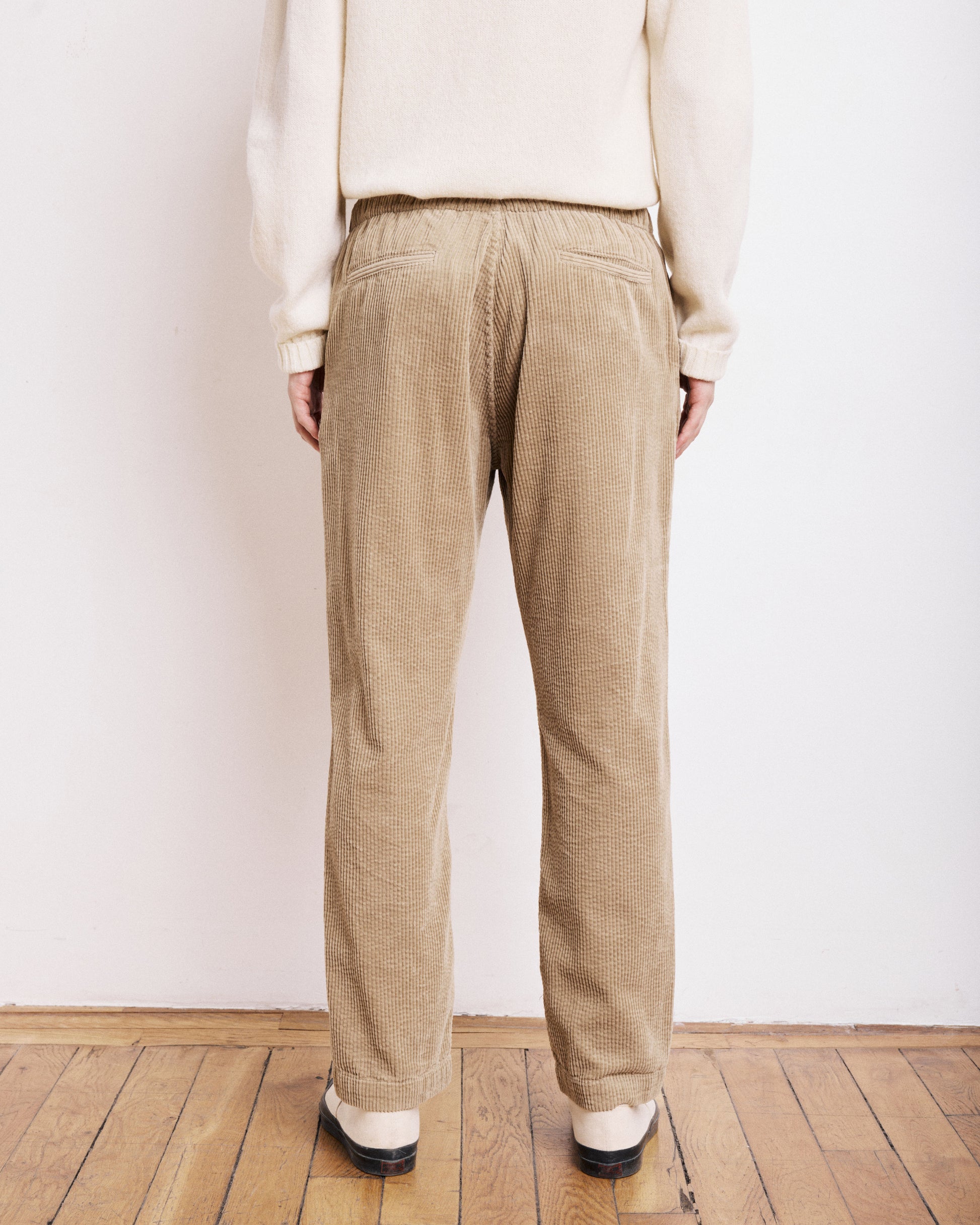 Pantalon Homme en velours cotelé seersucker Beige Joggy