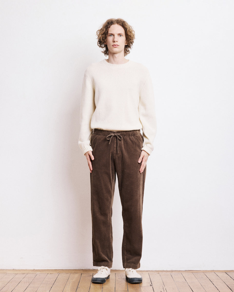 Joggy Men's Brown Seersucker Corduroy Pants - Image principale