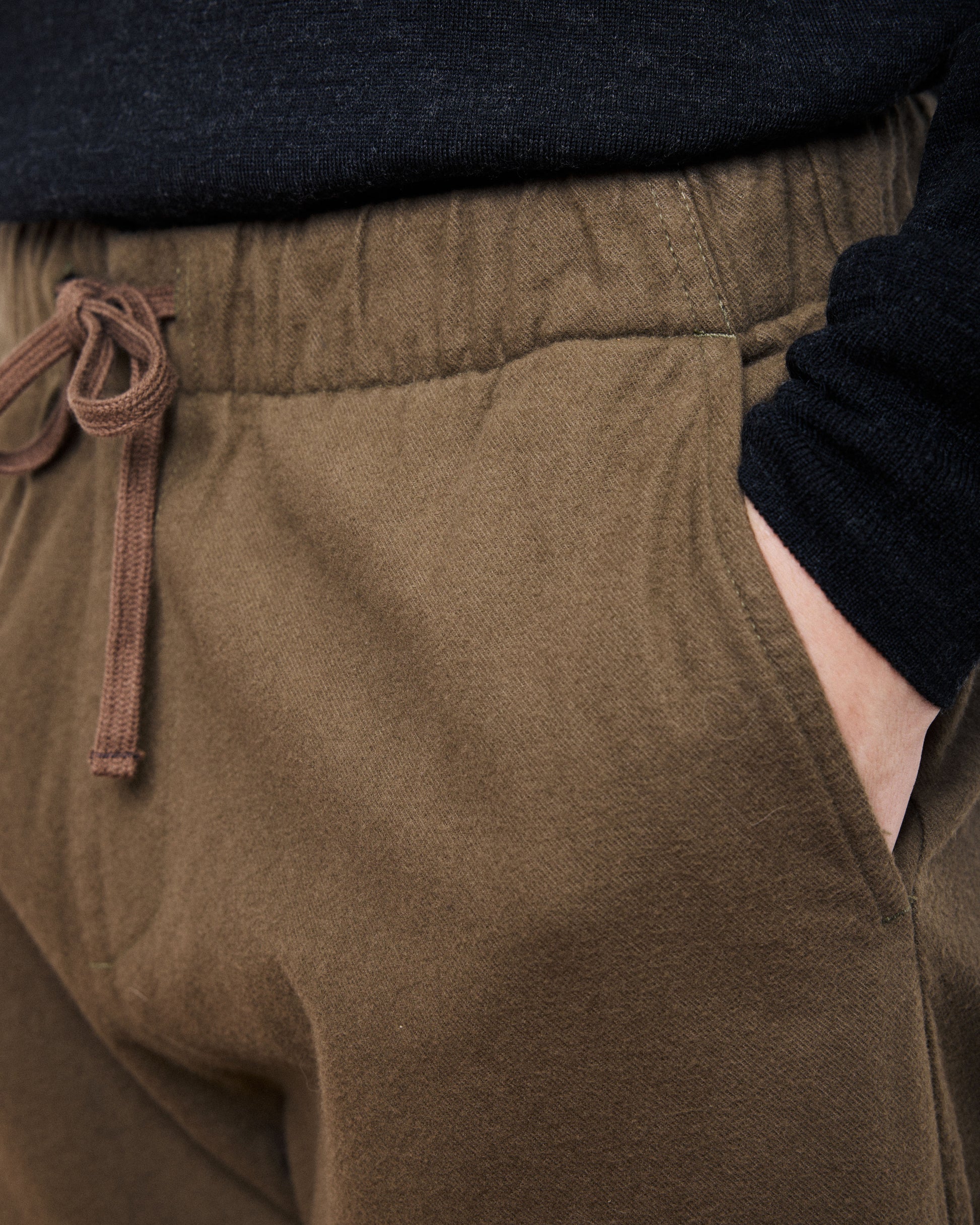 Pantalon Homme en Moleskine de Coton Bronze Joggy