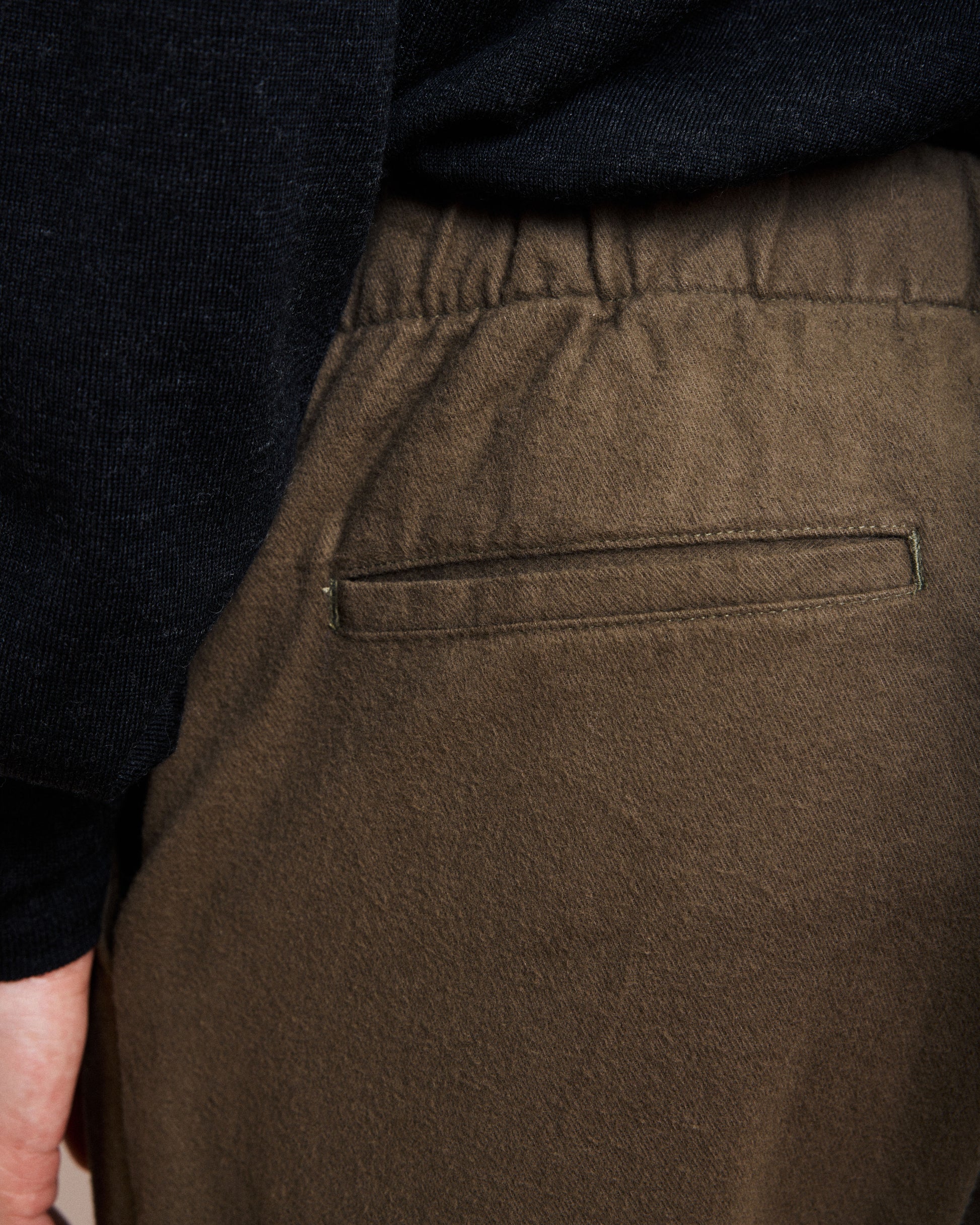 Pantalon Homme en Moleskine de Coton Bronze Joggy