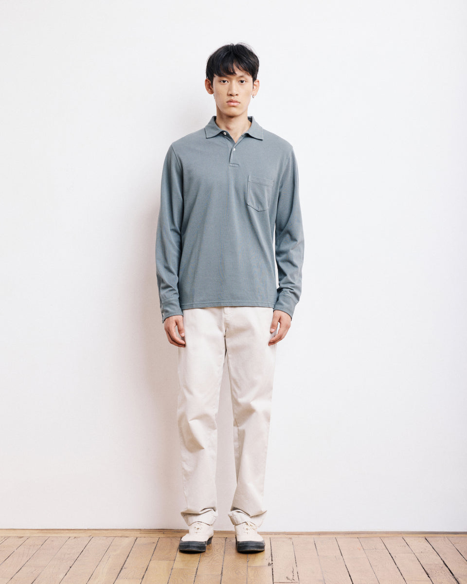 Polo de algodón piqué para hombre Green de Gris - Image alternative
