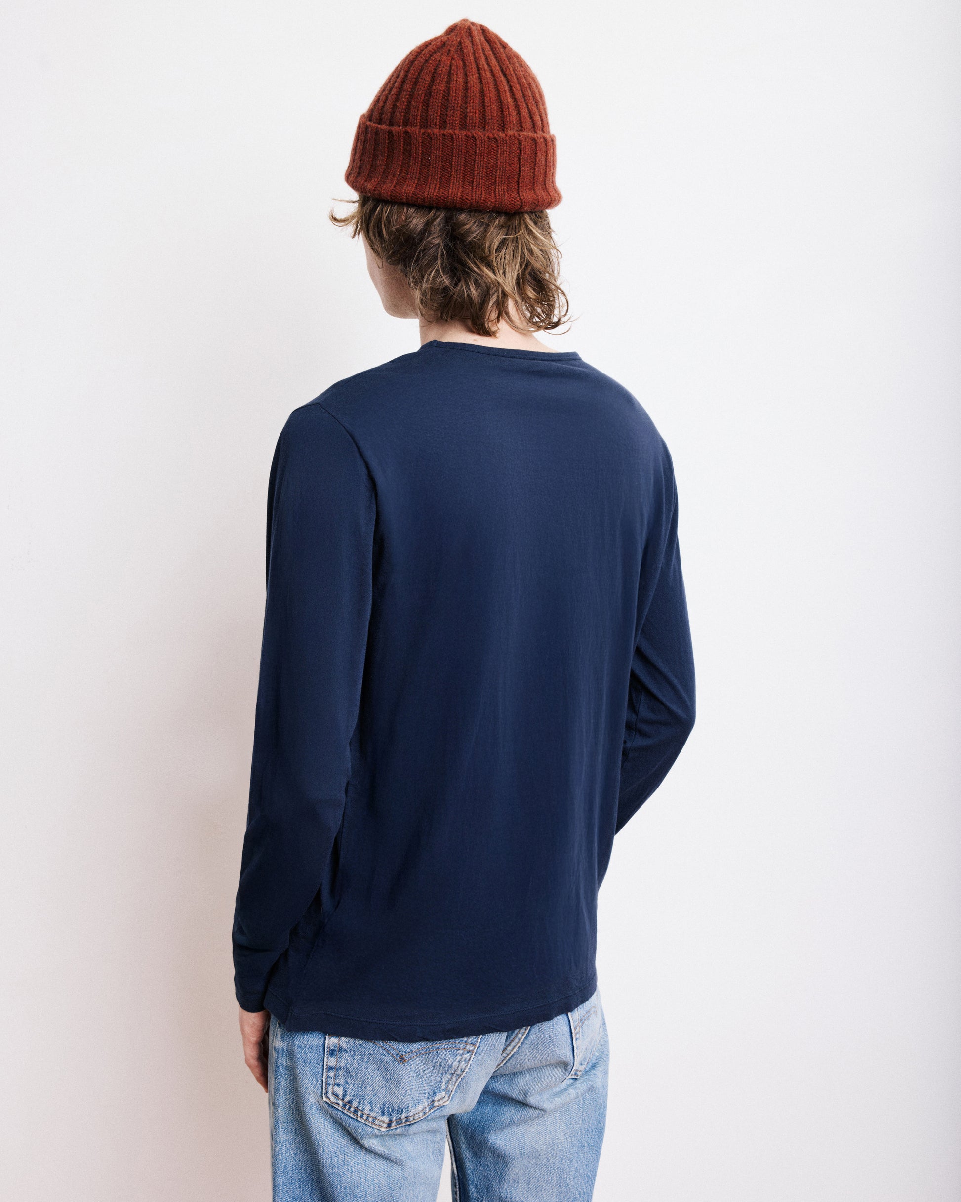T-Shirt Homme en Jersey Léger Bleu Marine Light Crew