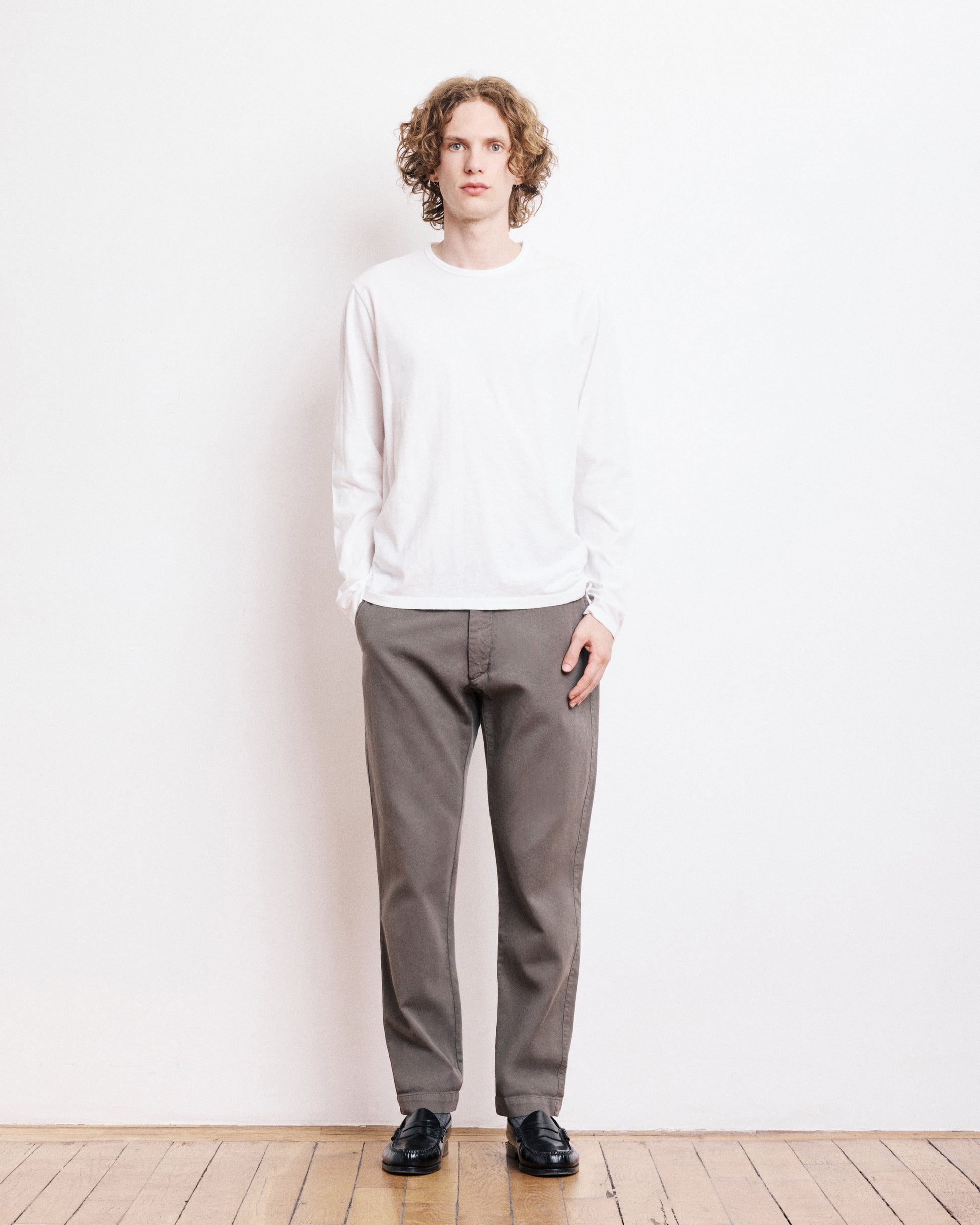 T-Shirt Homme en Coton Slub Blanc
