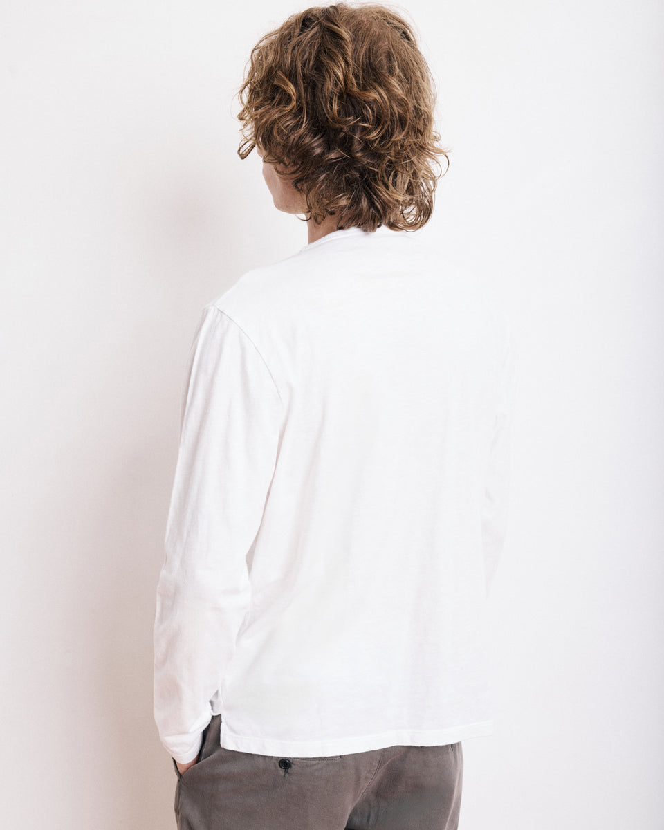T-Shirt Homme en Coton Slub Blanc - Image 3