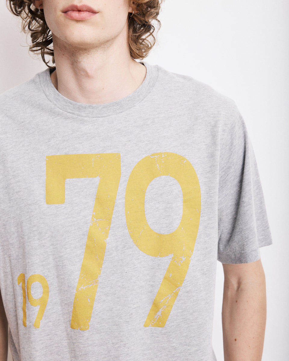 1979 Men's Heather Grey Printed Slub Cotton T-Shirt - Image alternative