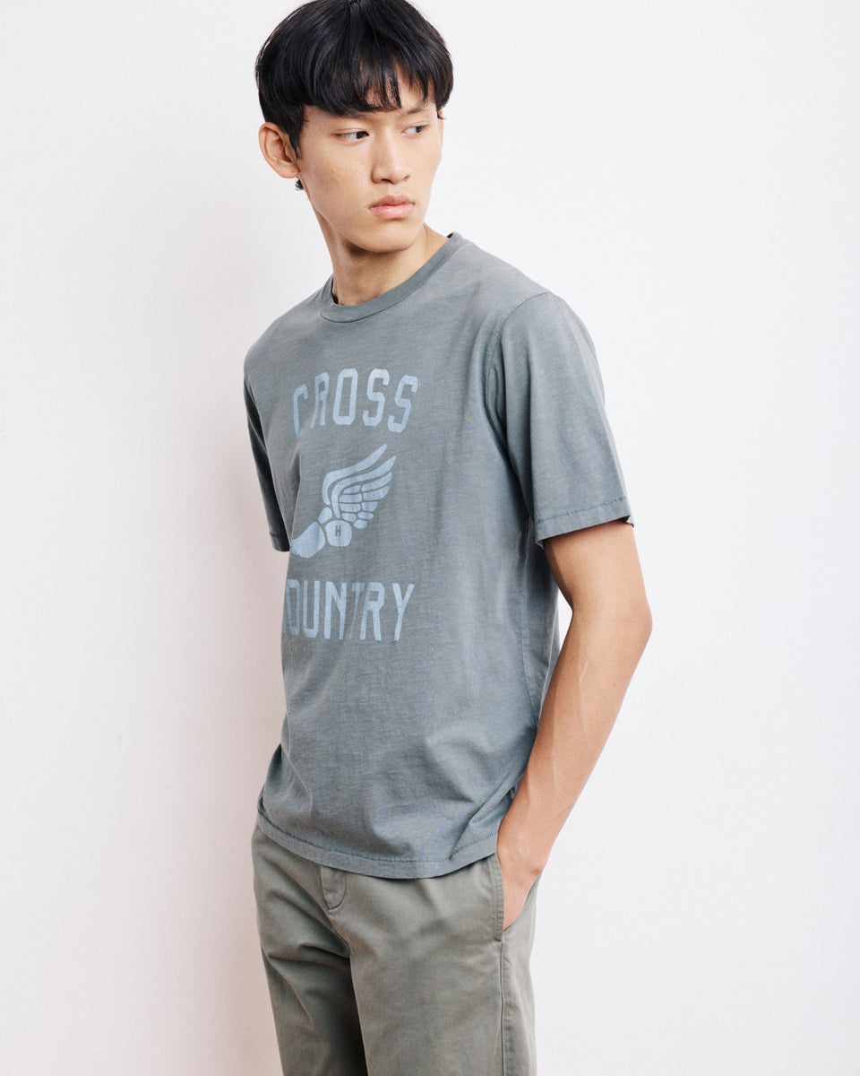 Cross Men's Lovat Green Printed Slub Cotton T-Shirt - Image principale