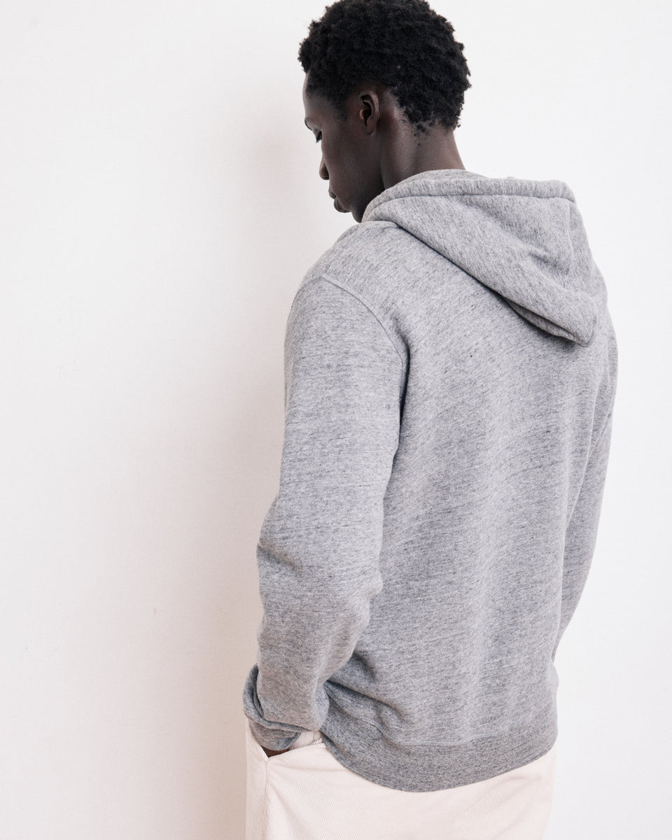 Sweatshirt à capuche Homme en molleton Gris Chiné - Image alternative