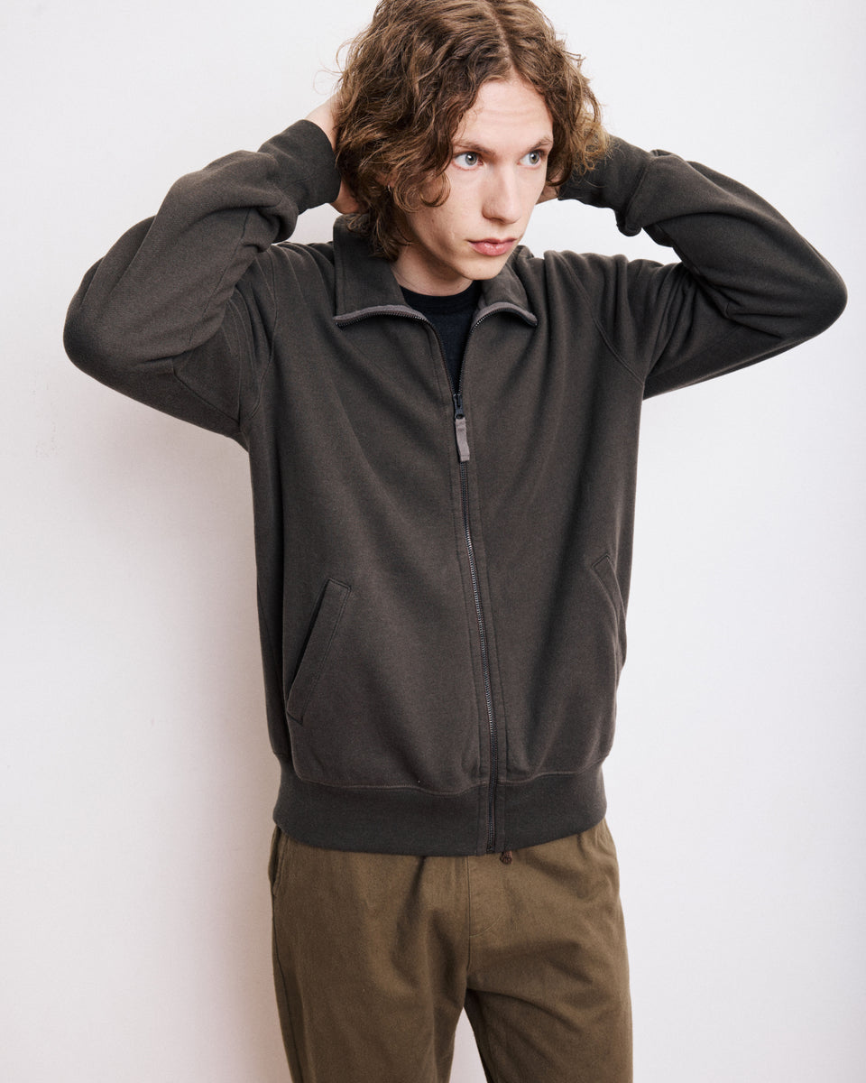 Track Men's Military Green Cotton & Wool Sweatshirt - Image principale