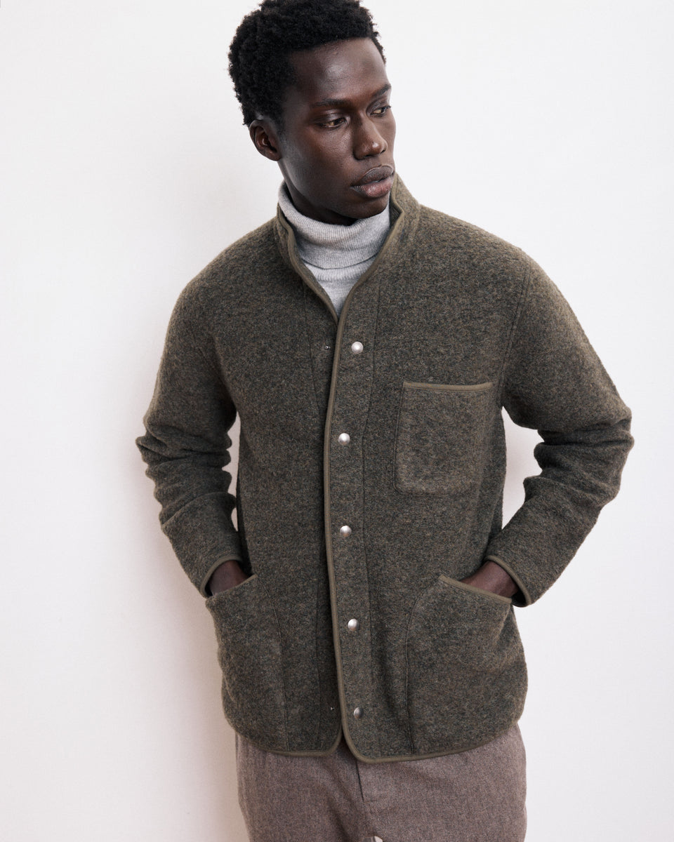 Jock Men's Military Green Boiled Wool Jacket - Image principale