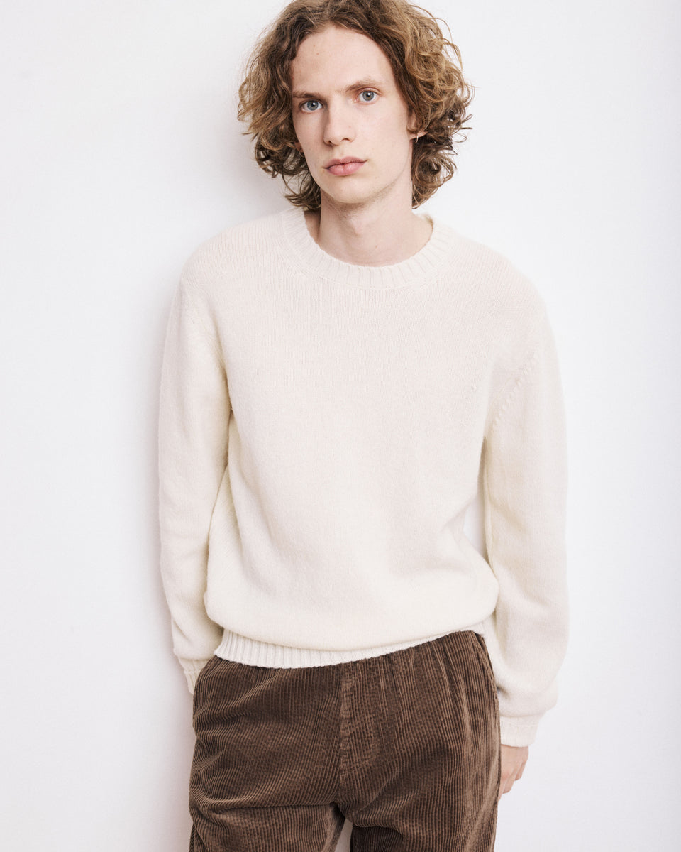 Crew Men's Off-white Shetland Wool Sweater - Image principale