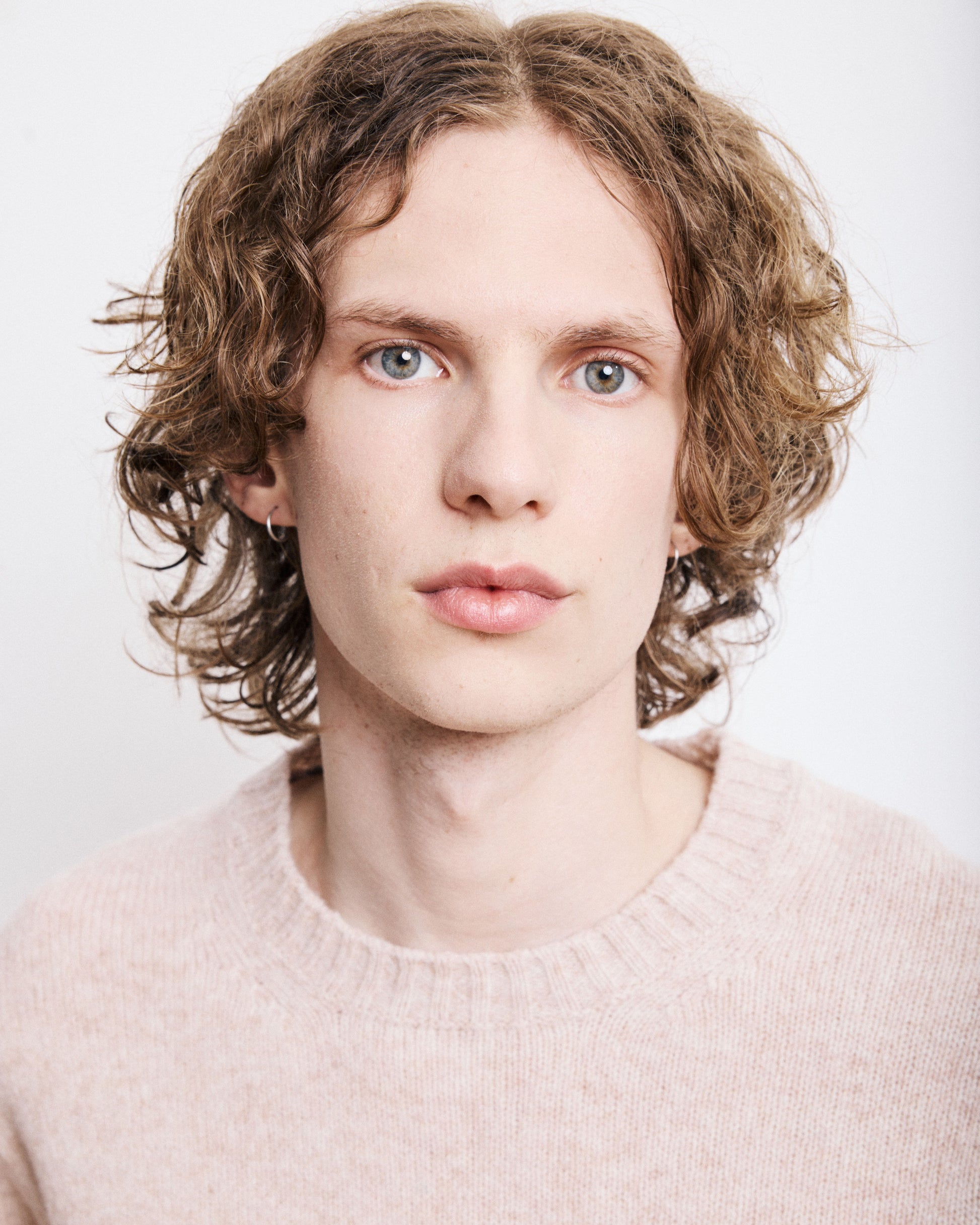 Pull Col Rond Homme en Laine Shetland Beige