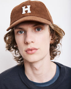 Casquette Homme en Velours Côtelé Marron Cap H