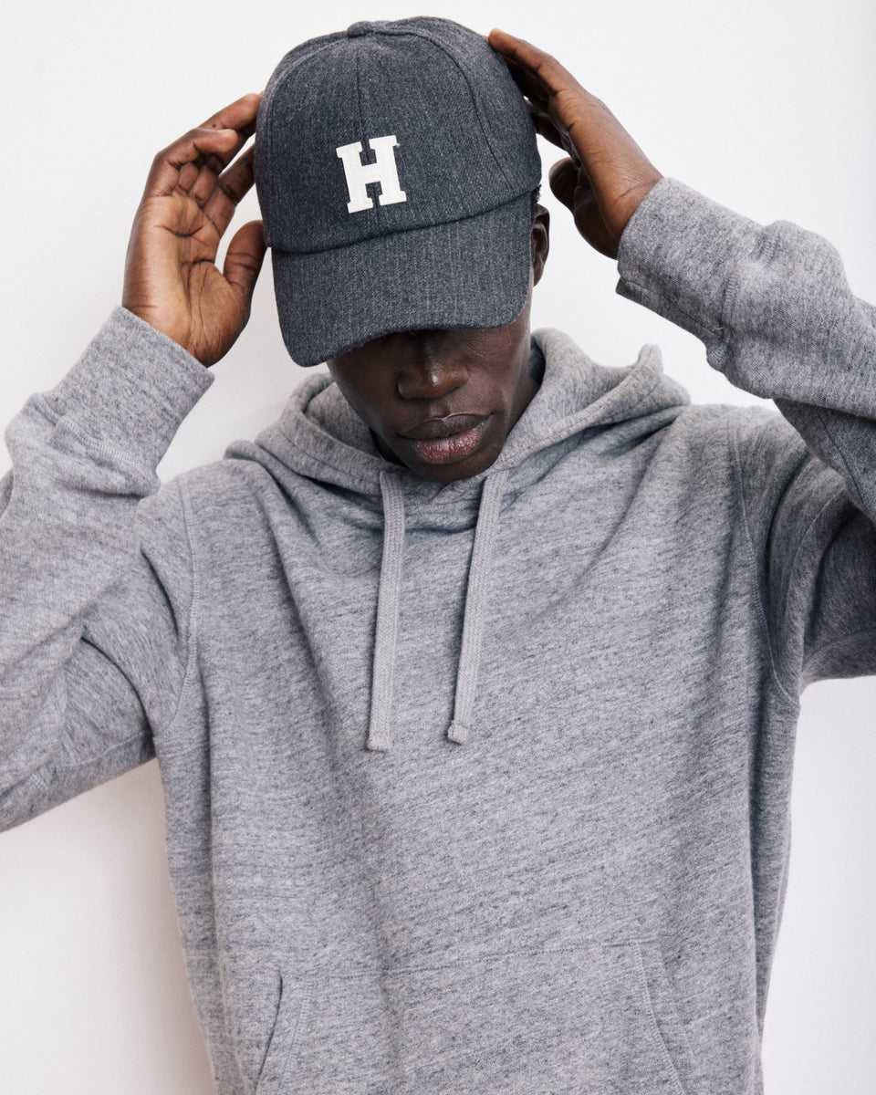 Cap H Men's Grey Striped Wool Flannel Cap - Image alternative