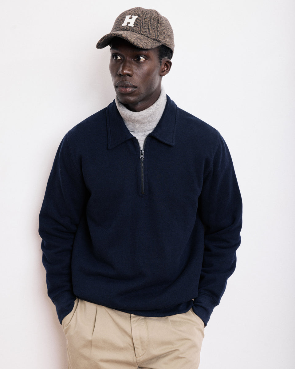 Casquette Homme en Laine à Chevrons Marron Cap H - Image principale