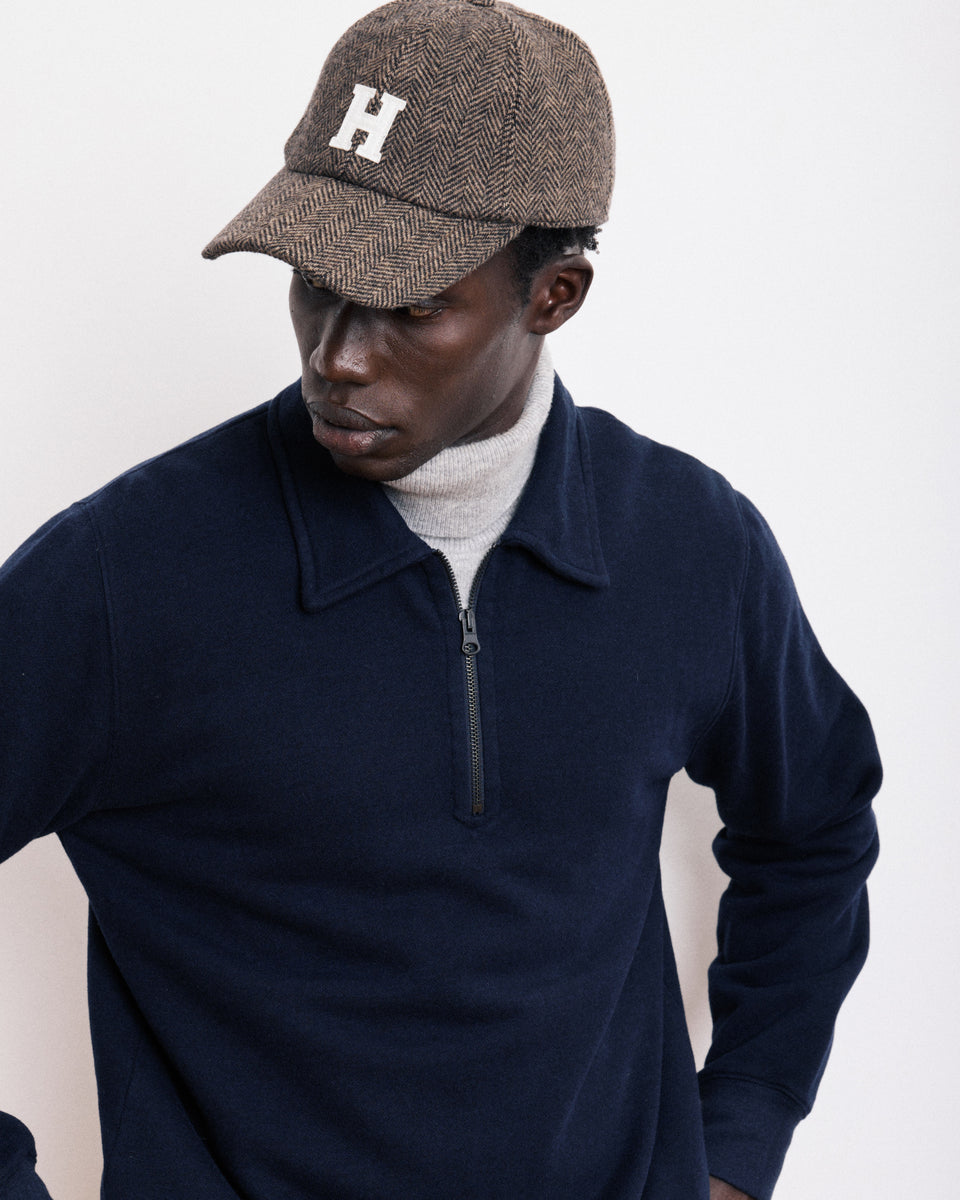 Casquette Homme en Laine à Chevrons Marron Cap H - Image alternative