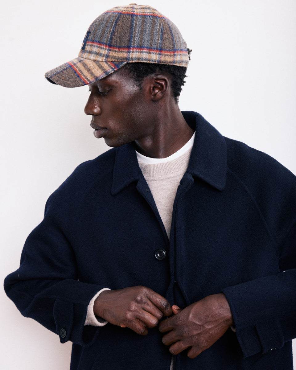 Casquette Homme en Laine à Carreaux Marron Cap H - Image alternative