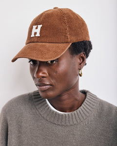 Casquette Femme en Velours Côtelé Caramel Cap H