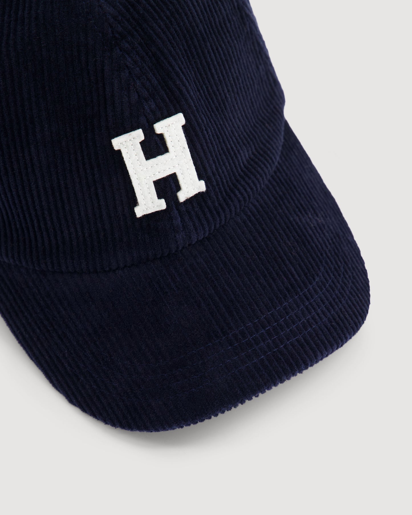 Casquette Femme en Velours Côtelé Bleu Marine Cap H