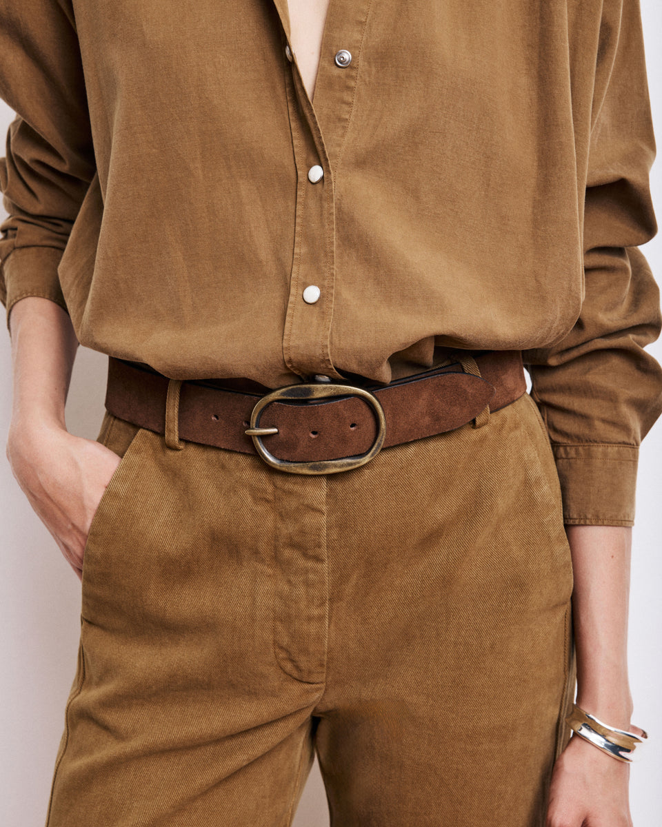 Ceinture Femme en Cuir Suédé Marron Angus - Image alternative