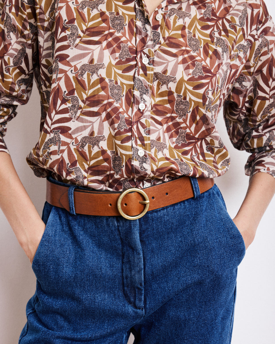 Aronde Women's Camel Leather Belt - Image alternative