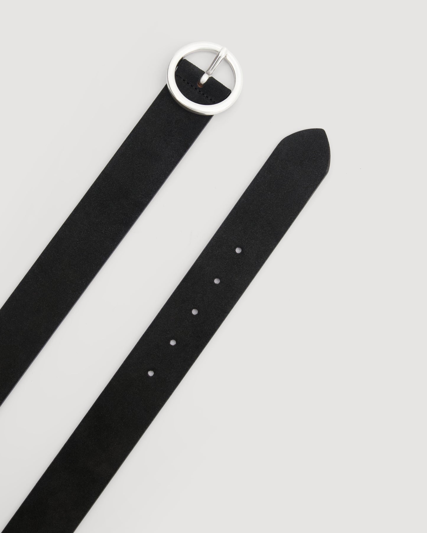 Aronde Women's Black Suede Leather Belt