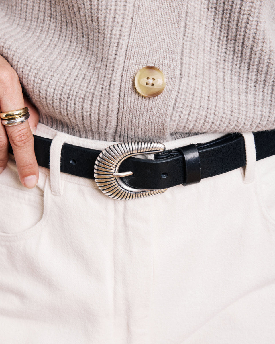 Ceinture Femme en Cuir Noir Alabama - Image alternative