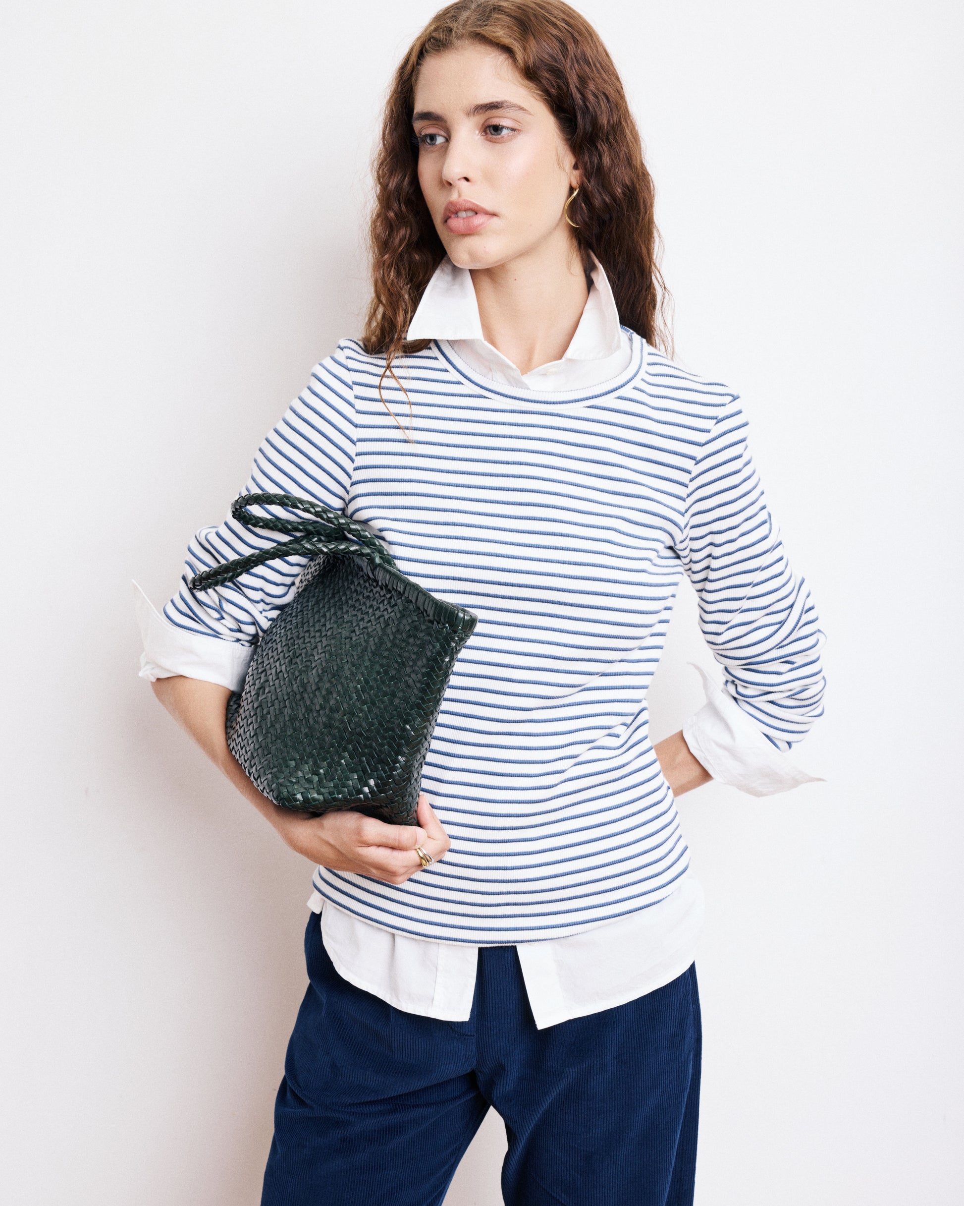 Sac Femme en Cuir Tréssé Vert Amede Bag