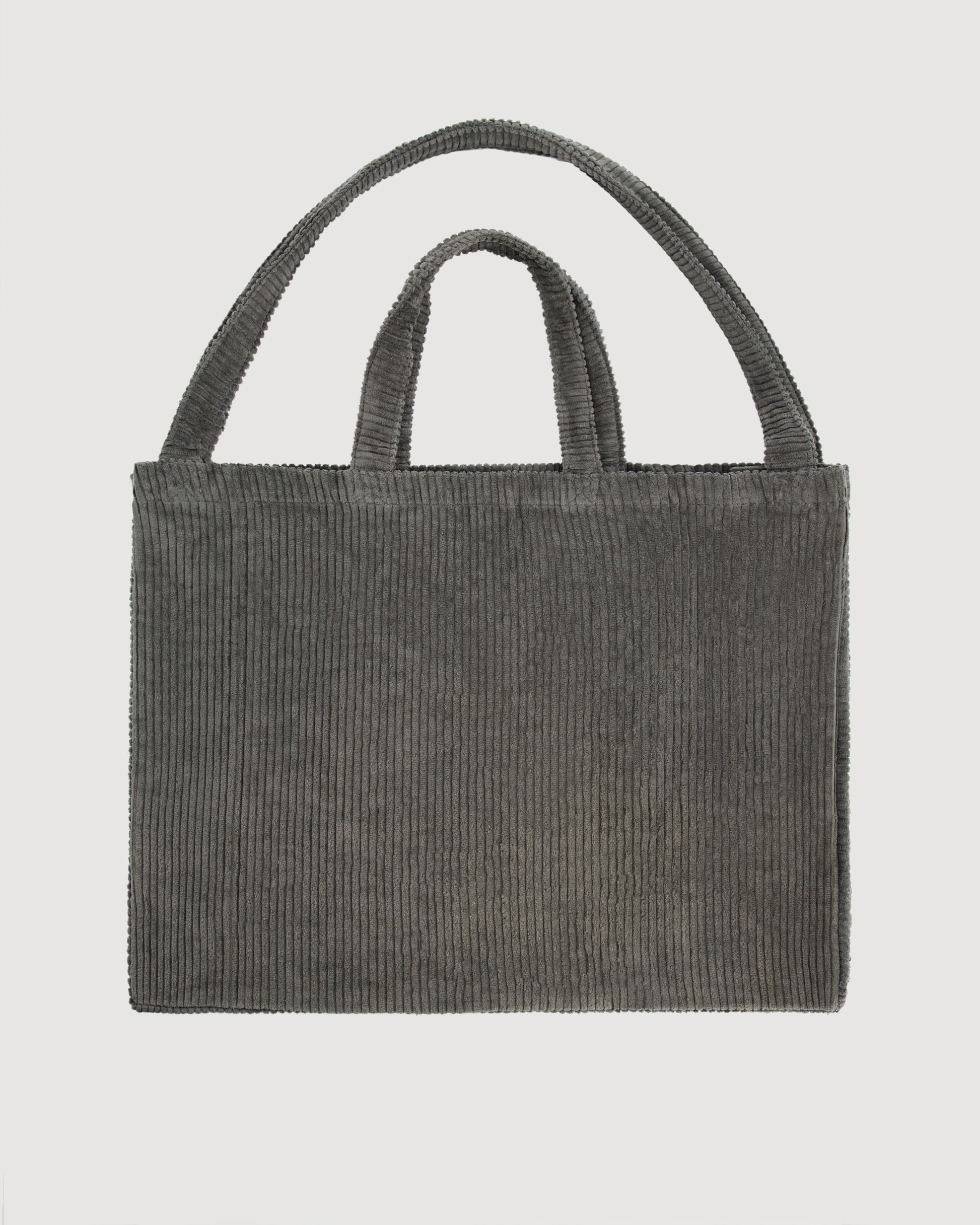 Sac Femme en Velours Côtelé Gris Anthracite Large Bag