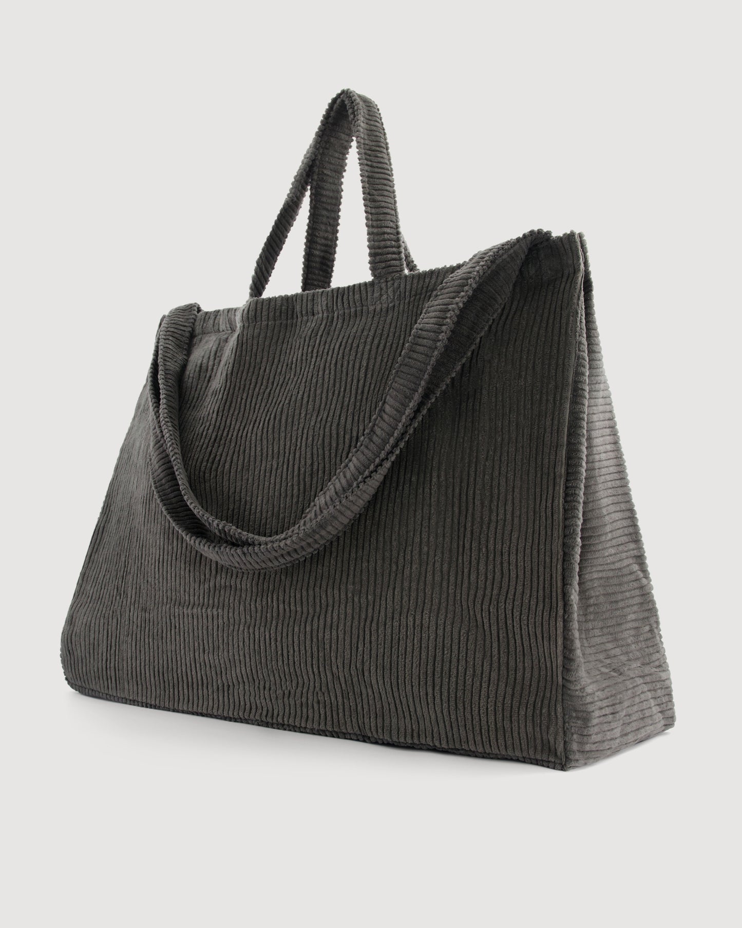 Sac Femme en Velours Côtelé Gris Anthracite Large Bag