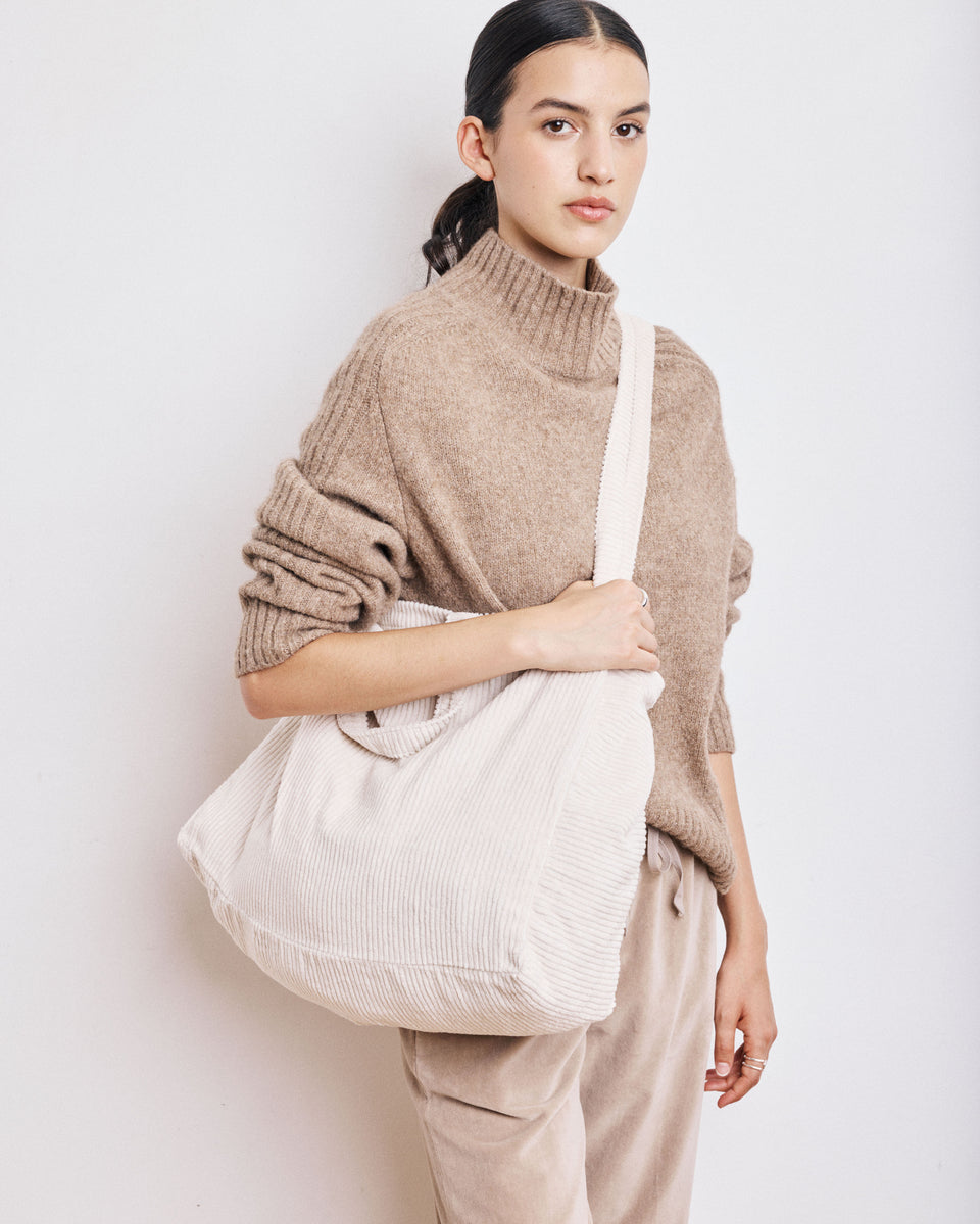 Large Bag Women's Chalk Corduroy Bag - Image alternative