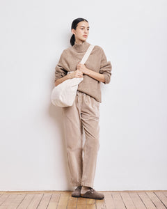 Sac Femme en Velours Côtelé Craie Large Bag