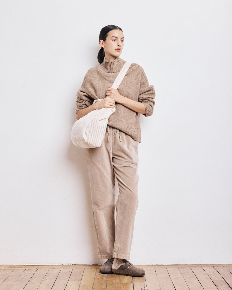 Large Bag Women's Chalk Corduroy Bag - Image principale