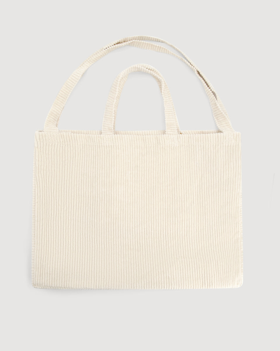 Sac Femme en Velours Côtelé Craie Large Bag - Image 3